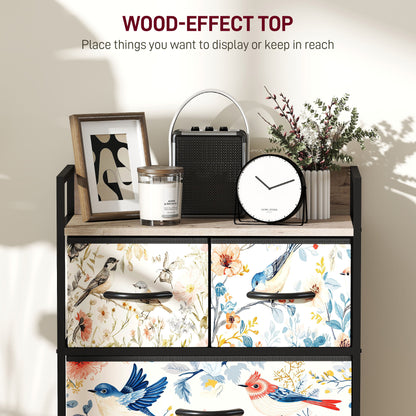 4-Drawer Chest of Drawers, Fabric Dresser, White