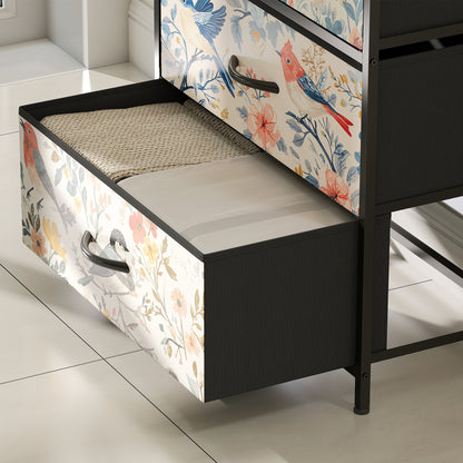 4-Drawer Chest of Drawers, Fabric Dresser, White