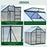 6x6ft Polycarbonate Greenhouse - Dark Green