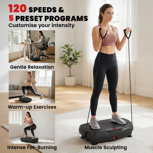 Vibration Plate Exercise Machine with 120 Speed Levels, 5 Programs