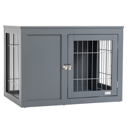 Furniture-Style Dog Crate w/ Two Lockable Doors, for Small & Medium Dogs