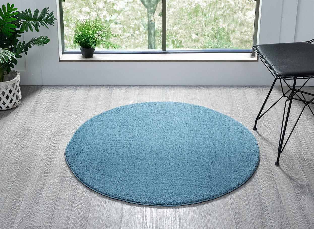 Comfy Washable Low Pile Living Room Area Rug - Anti-Slip Felt Backing - 12 Colours Available