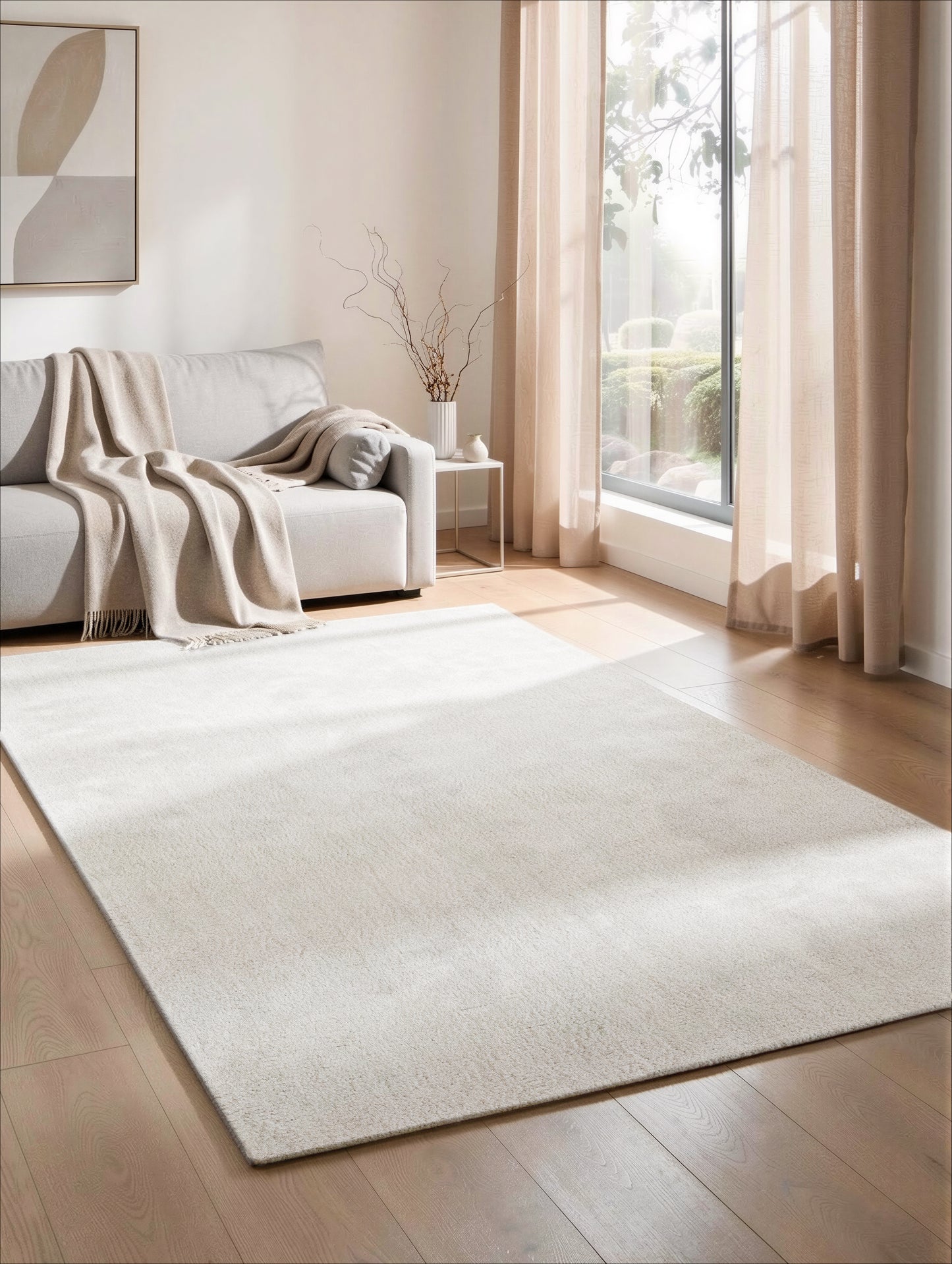 Comfy Washable Low Pile Living Room Area Rug - Anti-Slip Felt Backing - 12 Colours Available