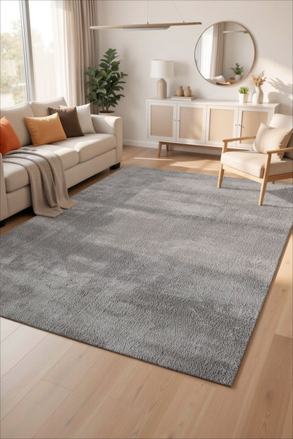 Comfy Washable Low Pile Living Room Area Rug - Anti-Slip Felt Backing - 12 Colours Available
