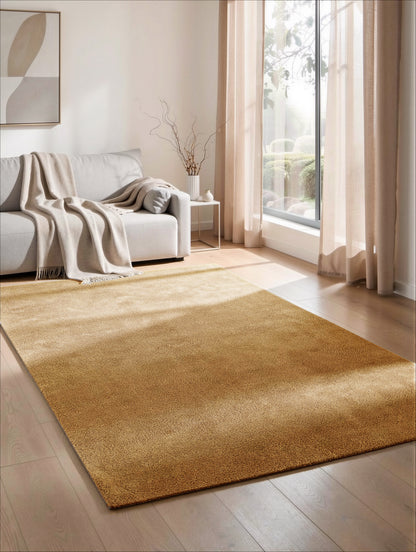 Comfy Washable Low Pile Living Room Area Rug - Anti-Slip Felt Backing - 12 Colours Available