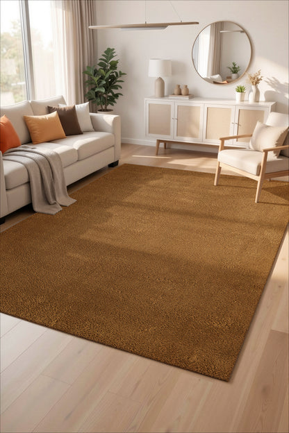 Comfy Washable Low Pile Living Room Area Rug - Anti-Slip Felt Backing - 12 Colours Available
