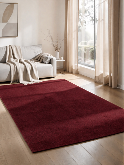 Comfy Washable Low Pile Living Room Area Rug - Anti-Slip Felt Backing - 12 Colours Available