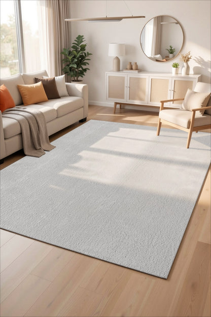 Comfy Washable Low Pile Living Room Area Rug - Anti-Slip Felt Backing - 12 Colours Available