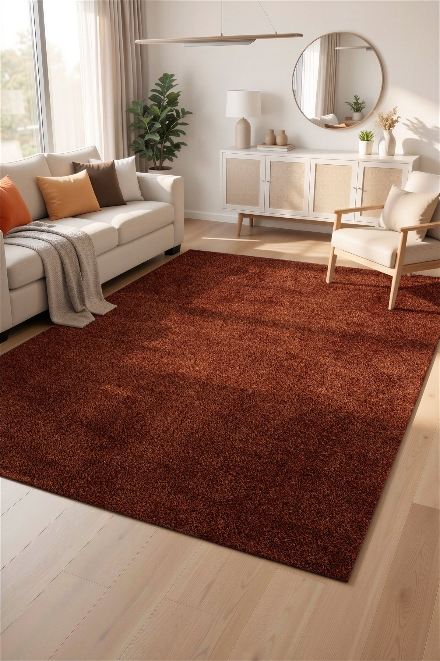 Comfy Washable Low Pile Living Room Area Rug - Anti-Slip Felt Backing - 12 Colours Available