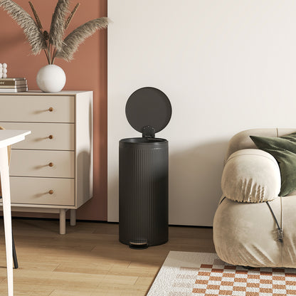 Kitchen Bin, 30 Litre Pedal Rubbish Bin with Removable Bucket, Black