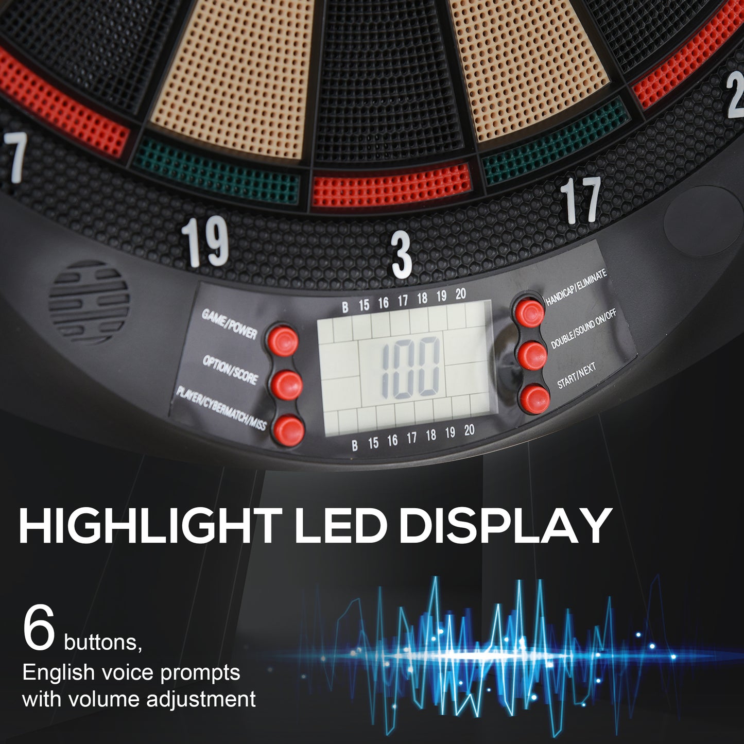 Electronic Dartboard 26 Games,185 Variations with 6 Darts Ready-to-Play
