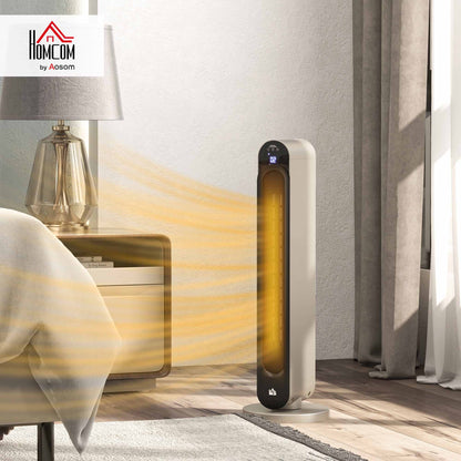 2200W Ceramic Heater for Home with Remote Control, 12H Timer, Silver