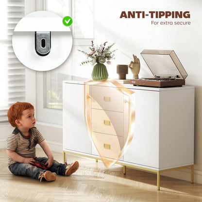 Modern Sideboard, Storage Cabinet, Accent Cupboard White