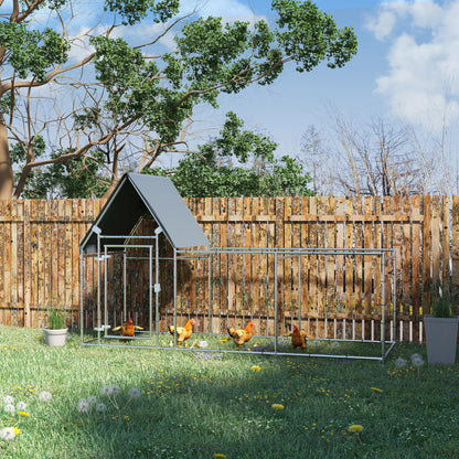 Walk In Chicken Run Large Outdoor Chicken Cage Coop w/ Cover 3 x 1 x 1.7m