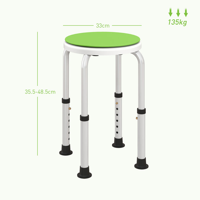 360 Degree Swivel Shower Stool w/ Non-Slip Feet for Disabled Green