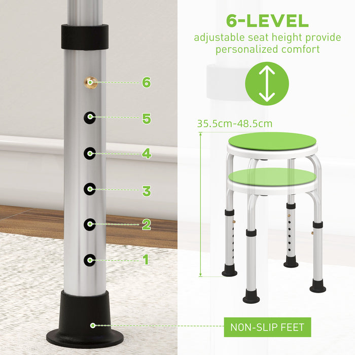 360 Degree Swivel Shower Stool w/ Non-Slip Feet for Disabled Green