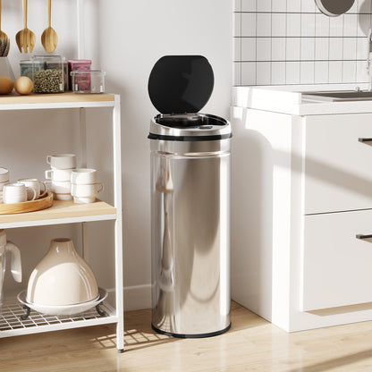 50L Sensor Bin, Stainless Steel Kitchen Bin with Automatic Close