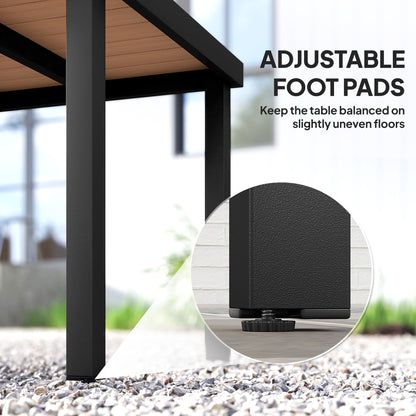 78 cm Garden Dining Table for 4, Square Outdoor Side Table, Natural