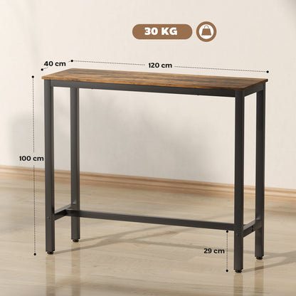 Bar Table Coffee Table with Adjustable Footpads for Breakfast Dining