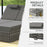 2 Seater Rattan Day Bed w/ Fire Retardant Cushions Grey