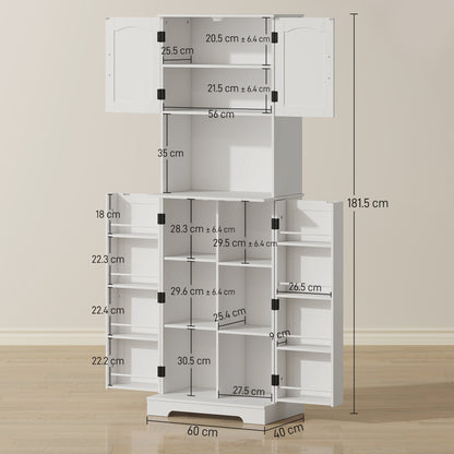 Storage Cabinet with Doors and Open Storage Shelf, White