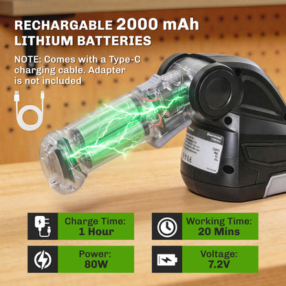 2-in-1 Cordless Hedge Trimmer & Grass Shear with 2000mAh Batteries