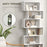 Wooden Wood S Shape Storage Display 6 Shelves Room Divider Unit Chest Bookshelf Bookcase Cupboard Cabinet Home Office Furniture, White