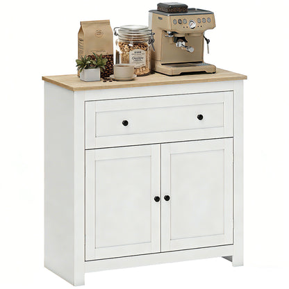 Sideboard, Kitchen Storage Cabinet w/ Adjustable Shelf, Drawer, Cream