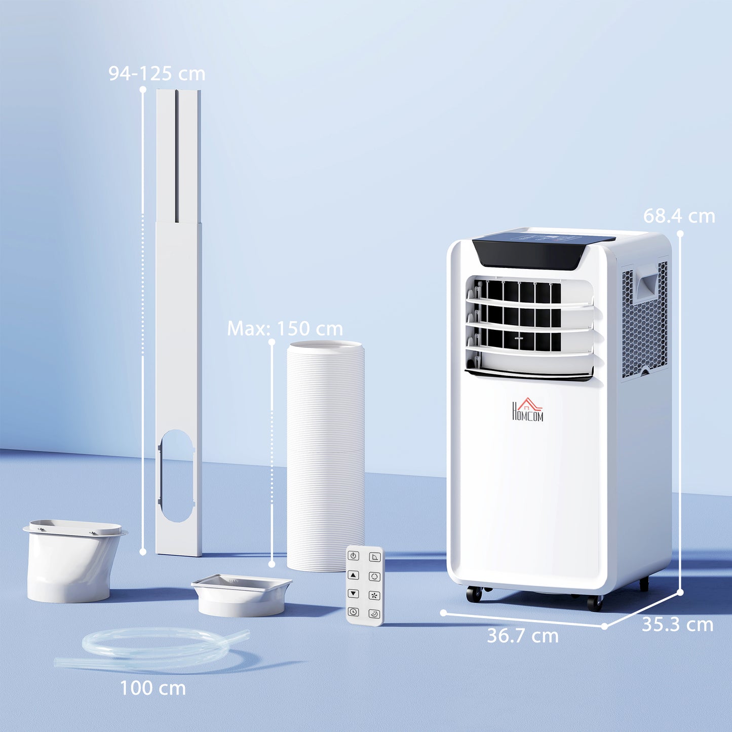 10000 BTU Mobile Portable Air Conditioner Room Ac Unit w/ RC, White