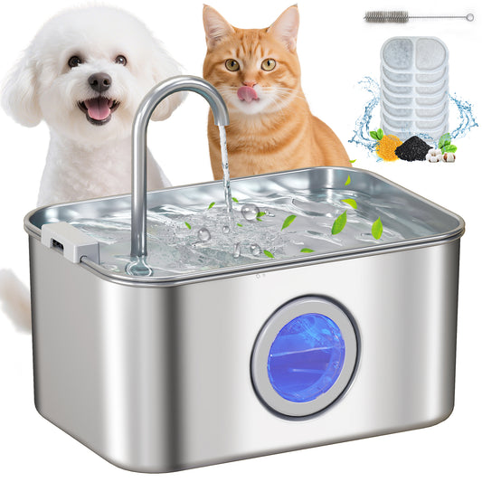 3.2L Cat Water Fountain for Drinking Stainless Steel Ultra-Silent
