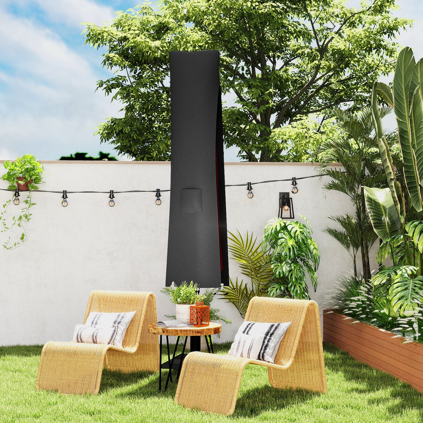 Parasol Umbrella Cover, Outdoor Protector for Garden, Grey