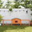 Wooden Rabbit Hutch Guinea Pig Hutch, Orange, 309 x 70 x 87cm