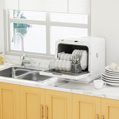 Worktop Dishwasher w/ 4 Place Settings 6 Programs, White
