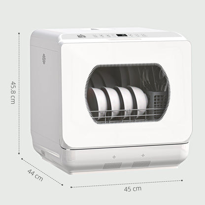 Worktop Dishwasher w/ 4 Place Settings 6 Programs, White
