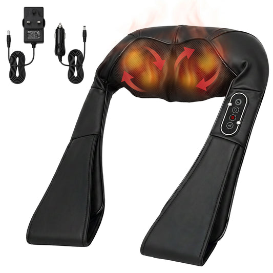 Neck and Shoulder Massager with Heat, Deep Tissue Shiatsu 3D Kneading Massager for Neck, Back, Waist, Hand and Leg, at Home and Car, Gifts for Women and Men