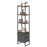 Industrial Bookcase 4-Tier Storage Shelf with 2 Fabric Drawers and Metal Frame for Living Room, Bedroom, Rustic Brown