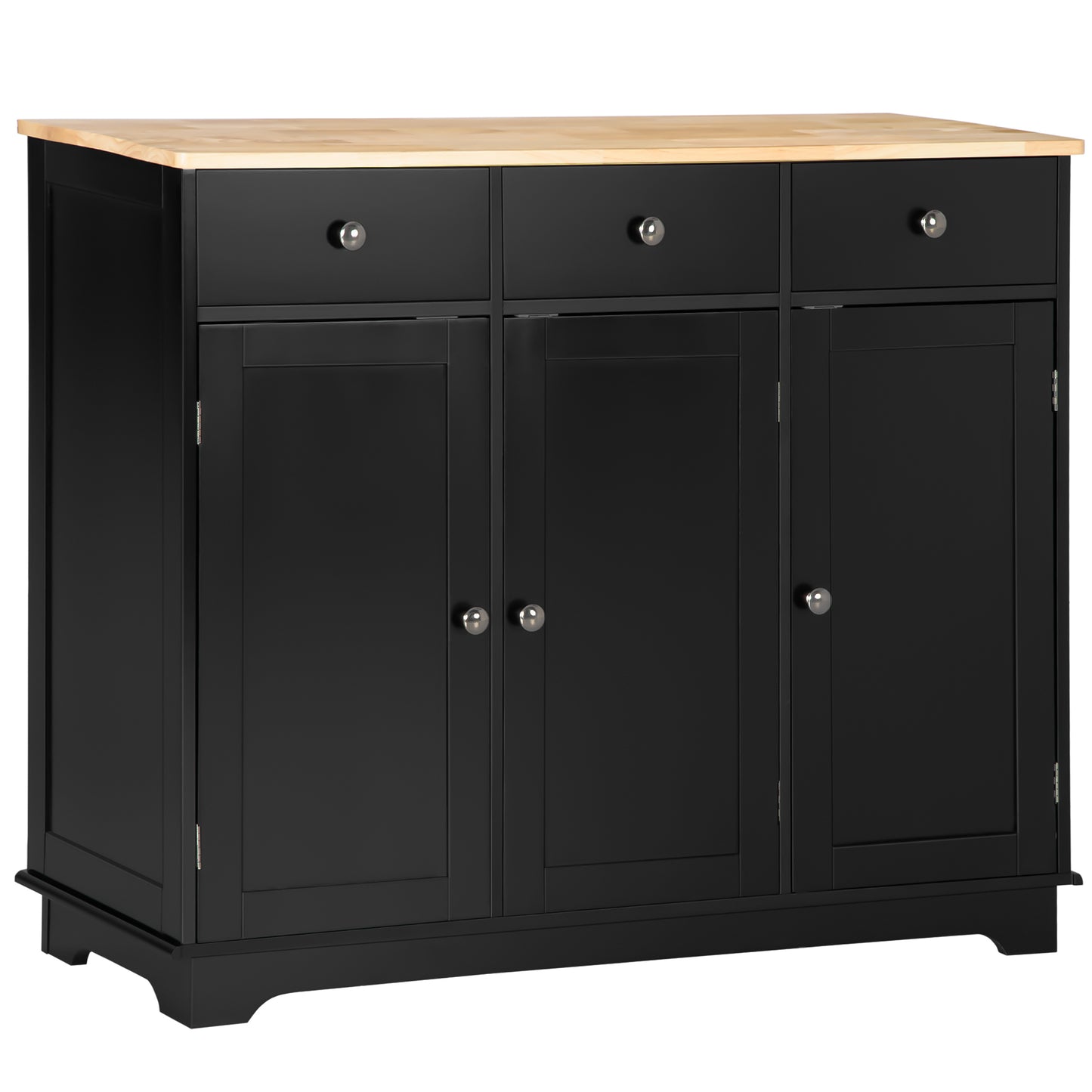 Sideboard Buffet Cabinet with Storage Cabinets and Drawers Black