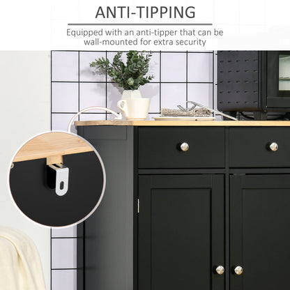 Sideboard Buffet Cabinet with Storage Cabinets and Drawers Black