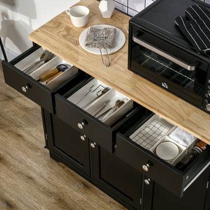 Sideboard Buffet Cabinet with Storage Cabinets and Drawers Black