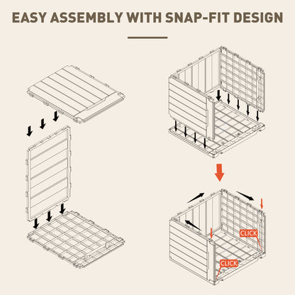 107 L Plastic Storage Chest with Lock Hole and Handles Dark Brown
