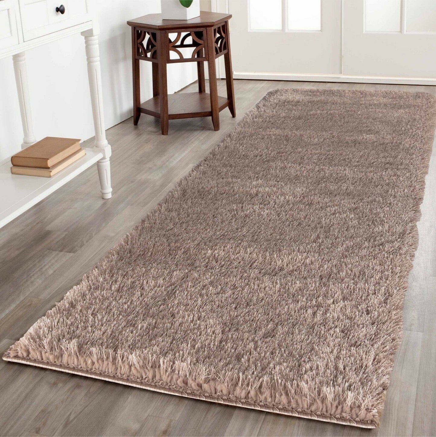 California Modern Soft Plain Shimmer Shaggy Area Rugs - 2 Colours Available