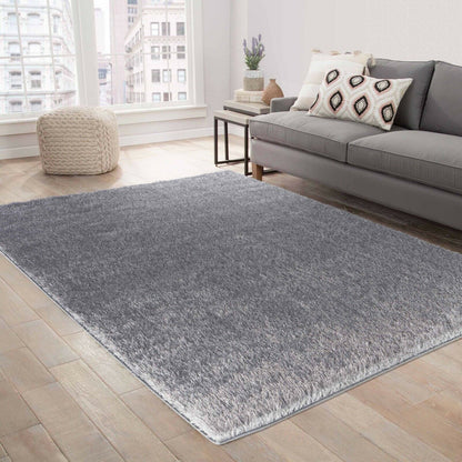 California Modern Soft Plain Shimmer Shaggy Area Rugs - 2 Colours Available