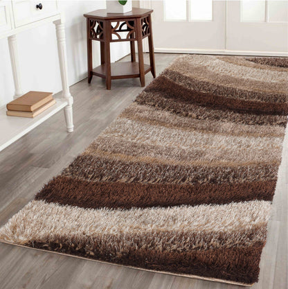 California Modern Soft Waves Shimmer Shaggy Area Rugs - 3 Colours Available