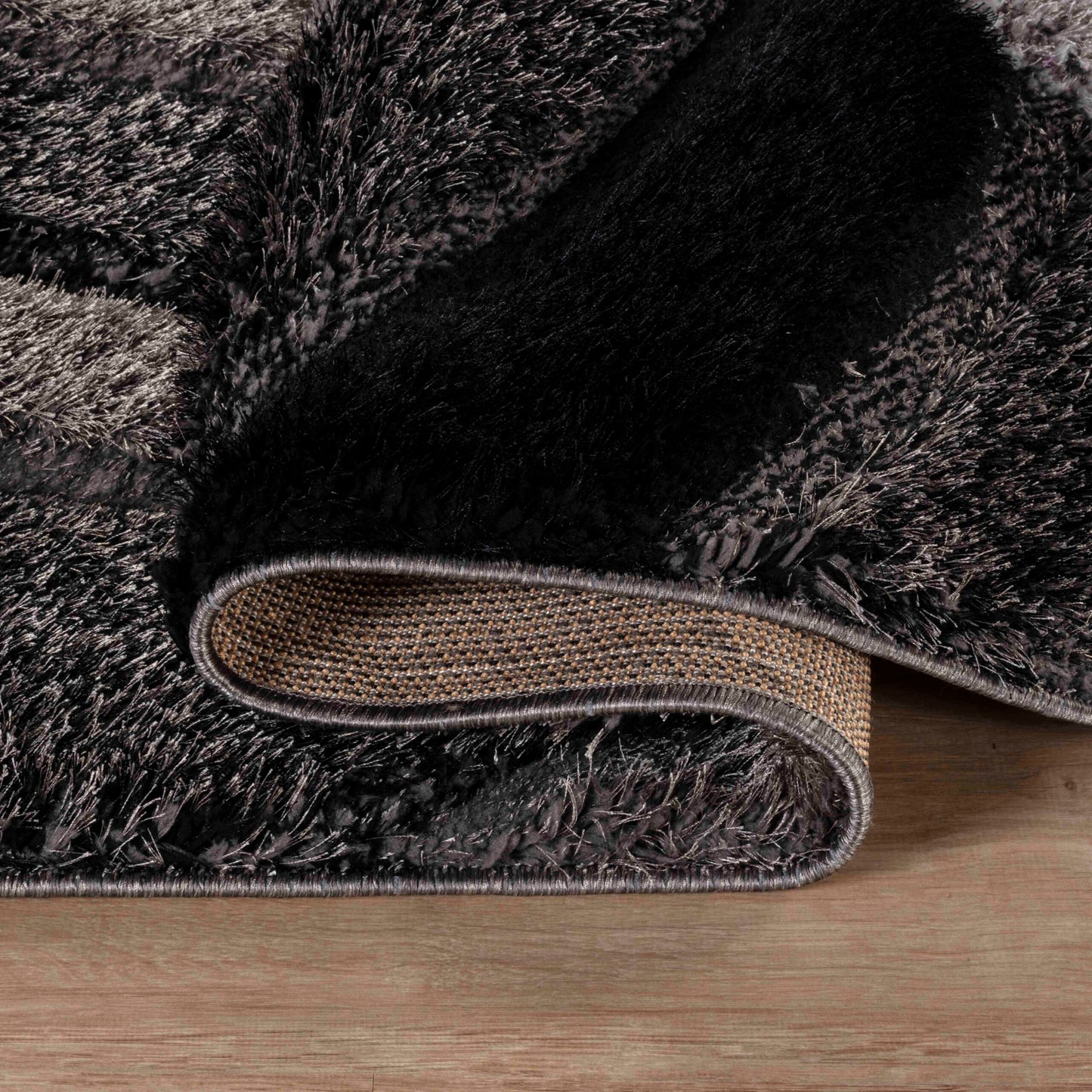 California Modern Soft Swirl Shimmer Shaggy Area Rugs - 3 Colours Available
