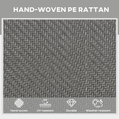 Foldable Rattan Sun Lounger with 5-Level Adjust Backrest, Recliner Chair, Grey