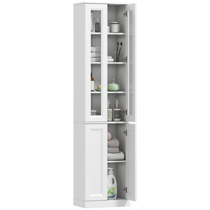 Tall Bathroom Storage Cabinet, 6-Tier Bathroom Cabinet, White
