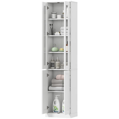 Tall Bathroom Storage Cabinet, 6-Tier Bathroom Cabinet, White