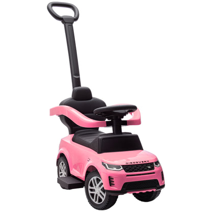 Land Rover Licensed Baby Push Car, 2-in-1 Ride on Car, Pink