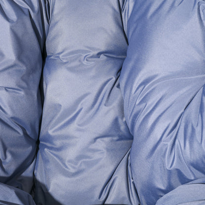 Rattan Leisure Chair w/ Cushion, Garden Egg Chair with Headrest, Grey