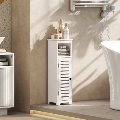 Bathroom Cabinet, Bathroom Floor Cabinet with Adjustable Shelf, White